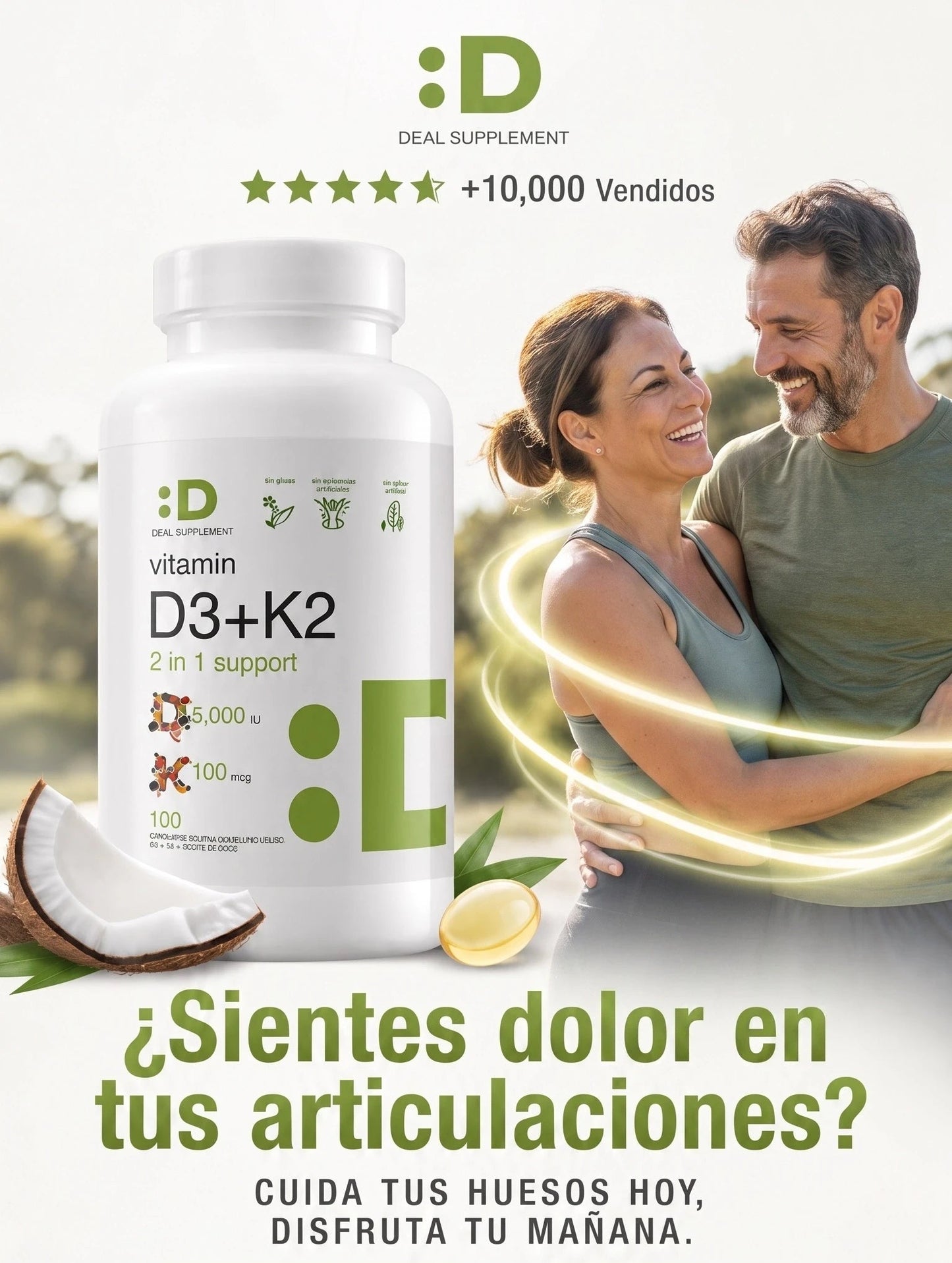 Fórmula completa de vitamina D3 + K2 X100 CAPSULAS